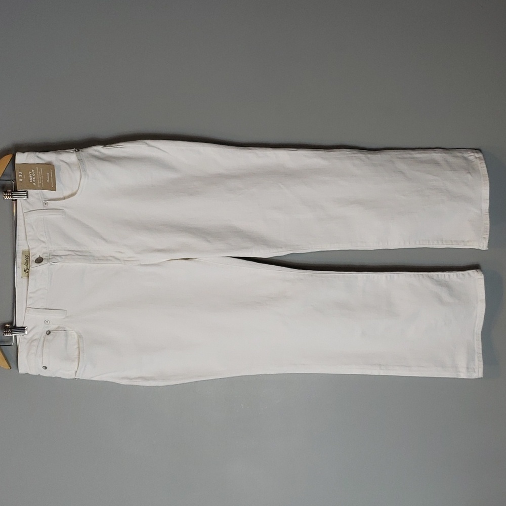 NWT Madewell Curvy Kick Out Crop Jean   White Size 33